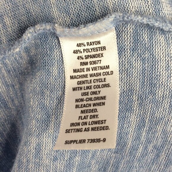 a.n.a. A New Approach Sweater Womens Small Blue V-Neck Short Sleeve Knit - Picture 7 of 8